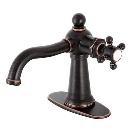 Kingston Brass KSD154BXNB Single-Handle Bathroom Faucet with Push Pop-Up, Naples Bronze KSD154BXNB